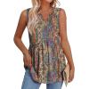 image:imageWIHOLL Tank Tops for Women Summer Babydoll Peplum Tops V Neck Sleeveless Shirts Dressy Casual Blouses Beach Vacation ClothesEthnic