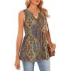 image:imageWIHOLL Tank Tops for Women Summer Babydoll Peplum Tops V Neck Sleeveless Shirts Dressy Casual Blouses Beach Vacation ClothesEthnic