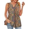 image:imageWIHOLL Tank Tops for Women Summer Babydoll Peplum Tops V Neck Sleeveless Shirts Dressy Casual Blouses Beach Vacation ClothesEthnic