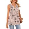 image:imageWIHOLL Tank Tops for Women Summer Babydoll Peplum Tops V Neck Sleeveless Shirts Dressy Casual Blouses Beach Vacation ClothesFloral Beige