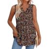 image:imageWIHOLL Tank Tops for Women Summer Babydoll Peplum Tops V Neck Sleeveless Shirts Dressy Casual Blouses Beach Vacation ClothesFloral Black