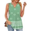 image:imageWIHOLL Tank Tops for Women Summer Babydoll Peplum Tops V Neck Sleeveless Shirts Dressy Casual Blouses Beach Vacation ClothesGreen Boho