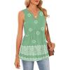 image:imageWIHOLL Tank Tops for Women Summer Babydoll Peplum Tops V Neck Sleeveless Shirts Dressy Casual Blouses Beach Vacation ClothesGreen Boho