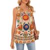 image:imageWIHOLL Tank Tops for Women Summer Babydoll Peplum Tops V Neck Sleeveless Shirts Dressy Casual Blouses Beach Vacation ClothesMulticolorful