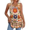 image:imageWIHOLL Tank Tops for Women Summer Babydoll Peplum Tops V Neck Sleeveless Shirts Dressy Casual Blouses Beach Vacation ClothesMulticolorful