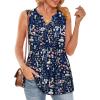 image:imageWIHOLL Tank Tops for Women Summer Babydoll Peplum Tops V Neck Sleeveless Shirts Dressy Casual Blouses Beach Vacation ClothesNavy Floral
