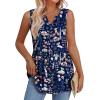 image:imageWIHOLL Tank Tops for Women Summer Babydoll Peplum Tops V Neck Sleeveless Shirts Dressy Casual Blouses Beach Vacation ClothesNavy Floral