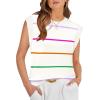 image:imageWIHOLL Tank Tops for Women Summer Lightweight Sweater Fashion Clothing Crew Neck T Shirts Cap Sleeve Business Casual Outfit1white Rainbow