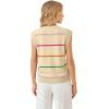 image:imageWIHOLL Tank Tops for Women Summer Lightweight Sweater Fashion Clothing Crew Neck T Shirts Cap Sleeve Business Casual OutfitApricot Rainbow