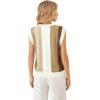 image:imageWIHOLL Tank Tops for Women Summer Lightweight Sweater Fashion Clothing Crew Neck T Shirts Cap Sleeve Business Casual OutfitBrown Stripes