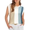 image:imageWIHOLL Tank Tops for Women Summer Lightweight Sweater Fashion Clothing Crew Neck T Shirts Cap Sleeve Business Casual OutfitNavy Stripes
