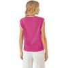 image:imageWIHOLL Tank Tops for Women Summer Lightweight Sweater Fashion Clothing Crew Neck T Shirts Cap Sleeve Business Casual OutfitPink