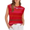 image:imageWIHOLL Tank Tops for Women Summer Lightweight Sweater Fashion Clothing Crew Neck T Shirts Cap Sleeve Business Casual OutfitRed Rainbow