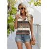 image:imageWIHOLL Tank Tops for Women Summer Shirts V Neck TShirts Beach Vacation Clothe Boho Sleeveless Basic Tees Fashion Clothing1brown Stripe