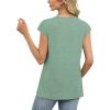 image:imageWIHOLL Tank Tops for Women Summer Shirts V Neck TShirts Beach Vacation Clothe Boho Sleeveless Basic Tees Fashion Clothing2bean Green