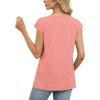 image:imageWIHOLL Tank Tops for Women Summer Shirts V Neck TShirts Beach Vacation Clothe Boho Sleeveless Basic Tees Fashion Clothing2coral