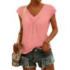 image:imageWIHOLL Tank Tops for Women Summer Shirts V Neck TShirts Beach Vacation Clothe Boho Sleeveless Basic Tees Fashion Clothing2coral
