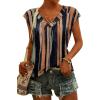 image:imageWIHOLL Tank Tops for Women Summer Shirts V Neck TShirts Beach Vacation Clothe Boho Sleeveless Basic Tees Fashion Clothing3charcoal Stripes