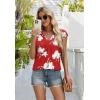 image:imageWIHOLL Tank Tops for Women Summer Shirts V Neck TShirts Beach Vacation Clothe Boho Sleeveless Basic Tees Fashion Clothing3red Lily