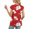 image:imageWIHOLL Tank Tops for Women Summer Shirts V Neck TShirts Beach Vacation Clothe Boho Sleeveless Basic Tees Fashion Clothing3red Lily