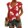 image:imageWIHOLL Tank Tops for Women Summer Shirts V Neck TShirts Beach Vacation Clothe Boho Sleeveless Basic Tees Fashion Clothing3red Lily