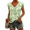 image:imageWIHOLL Tank Tops for Women Summer Shirts V Neck TShirts Beach Vacation Clothe Boho Sleeveless Basic Tees Fashion Clothing4green Ethnic Floral