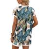 image:imageWIHOLL Two Piece Sets for Women Summer Lounge Short Sets Cap Sleeve Crew Neck Sweatsuit with Pocket XS2XL08floral Palm Leaf