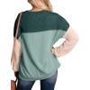 image:imageWIHOLL Womens Fall Fashion 2025 Long Sleeve Shirts Color Block Knitted Ribbed Tunic Tops Casual Loose Fit TrendyArmy Green