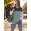 image:imageWIHOLL Womens Fall Fashion 2025 Long Sleeve Shirts Color Block Knitted Ribbed Tunic Tops Casual Loose Fit TrendyArmy Green