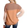 image:imageWIHOLL Womens Fall Fashion 2025 Long Sleeve Shirts Color Block Knitted Ribbed Tunic Tops Casual Loose Fit TrendyBaby Khaki