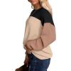 image:imageWIHOLL Womens Fall Fashion 2025 Long Sleeve Shirts Color Block Knitted Ribbed Tunic Tops Casual Loose Fit TrendyBlack
