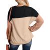 image:imageWIHOLL Womens Fall Fashion 2025 Long Sleeve Shirts Color Block Knitted Ribbed Tunic Tops Casual Loose Fit TrendyBlack