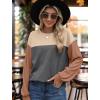 image:imageWIHOLL Womens Fall Fashion 2025 Long Sleeve Shirts Color Block Knitted Ribbed Tunic Tops Casual Loose Fit TrendyGray