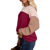 image:imageWIHOLL Womens Fall Fashion 2025 Long Sleeve Shirts Color Block Knitted Ribbed Tunic Tops Casual Loose Fit TrendyRed Wine