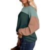 image:imageWIHOLL Womens Fall Fashion 2025 Long Sleeve Shirts Color Block Knitted Ribbed Tunic Tops Casual Loose Fit TrendyUmber Green