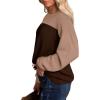 image:imageWIHOLL Womens Fall Fashion 2025 Long Sleeve Shirts Color Block Knitted Ribbed Tunic Tops Casual Loose Fit TrendyUmber Khaki