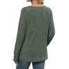 image:imageWIHOLL Womens Fall Fashion 2025 Long Sleeve Tops for Women with Buttons Blouses Dressy Casual V Neck Oversized Sweaters Knit T Shirts Teacher Tlothes Fashion Soft Office Work Green