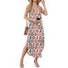 image:imageWIHOLL Womens Maxi Dresses for Women Casual Long Summer Sun Dresses 2026 Spaghetti Strap Hawaiian Vacation Outfits for WomenFloral Boho 2