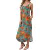 image:imageWIHOLL Womens Maxi Dresses for Women Casual Long Summer Sun Dresses 2026 Spaghetti Strap Hawaiian Vacation Outfits for WomenFloral Coconut Leaves