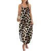 image:imageWIHOLL Womens Maxi Dresses for Women Casual Long Summer Sun Dresses 2026 Spaghetti Strap Hawaiian Vacation Outfits for WomenFloral Leopard