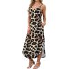 image:imageWIHOLL Womens Maxi Dresses for Women Casual Long Summer Sun Dresses 2026 Spaghetti Strap Hawaiian Vacation Outfits for WomenFloral Leopard