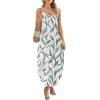 image:imageWIHOLL Womens Maxi Dresses for Women Casual Long Summer Sun Dresses 2026 Spaghetti Strap Hawaiian Vacation Outfits for WomenFloral Multi Leaf
