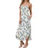 image:imageWIHOLL Womens Maxi Dresses for Women Casual Long Summer Sun Dresses 2026 Spaghetti Strap Hawaiian Vacation Outfits for WomenFloral Multi Leaf