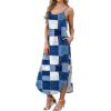 image:imageWIHOLL Womens Maxi Dresses for Women Casual Long Summer Sun Dresses 2026 Spaghetti Strap Hawaiian Vacation Outfits for WomenFloral Plaid