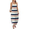 image:imageWIHOLL Womens Maxi Dresses for Women Casual Long Summer Sun Dresses 2026 Spaghetti Strap Hawaiian Vacation Outfits for WomenFloral Striped
