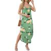 image:imageWIHOLL Womens Maxi Dresses for Women Casual Long Summer Sun Dresses 2026 Spaghetti Strap Hawaiian Vacation Outfits for WomenFloral Yellow Rose