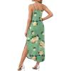image:imageWIHOLL Womens Maxi Dresses for Women Casual Long Summer Sun Dresses 2026 Spaghetti Strap Hawaiian Vacation Outfits for WomenFloral Yellow Rose
