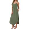 image:imageWIHOLL Womens Maxi Dresses for Women Casual Long Summer Sun Dresses 2026 Spaghetti Strap Hawaiian Vacation Outfits for WomenPlain Army Green
