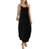 image:imageWIHOLL Womens Maxi Dresses for Women Casual Long Summer Sun Dresses 2026 Spaghetti Strap Hawaiian Vacation Outfits for WomenPlain Black
