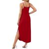 image:imageWIHOLL Womens Maxi Dresses for Women Casual Long Summer Sun Dresses 2026 Spaghetti Strap Hawaiian Vacation Outfits for WomenPlain Red